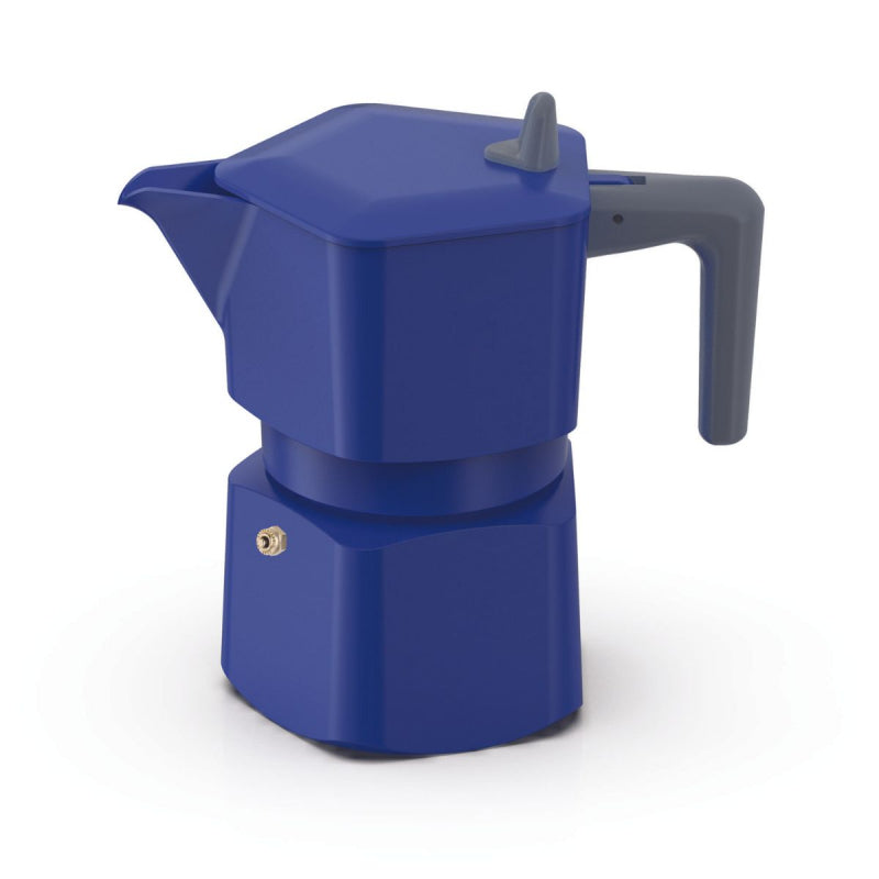 PEZZETTI PENTAEXPRESS MOKA POT - 6 CUP TORPEDO BLUE