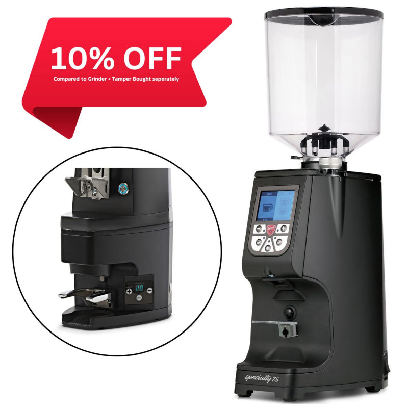 EUREKA ATOM SPECIALTY 75 COFFEE GRINDER WITH ATOM AUTO TAMPER - BLACK