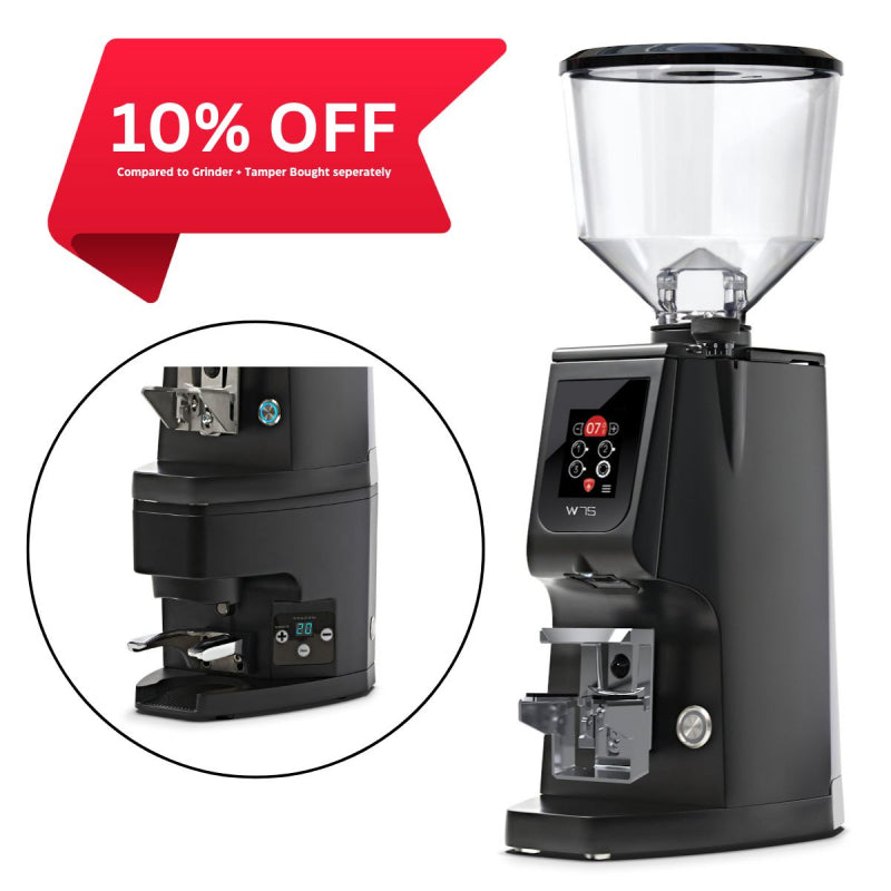 EUREKA ATOM W 75 COFFEE GRINDER WITH ATOM AUTO TAMPER - BLACK