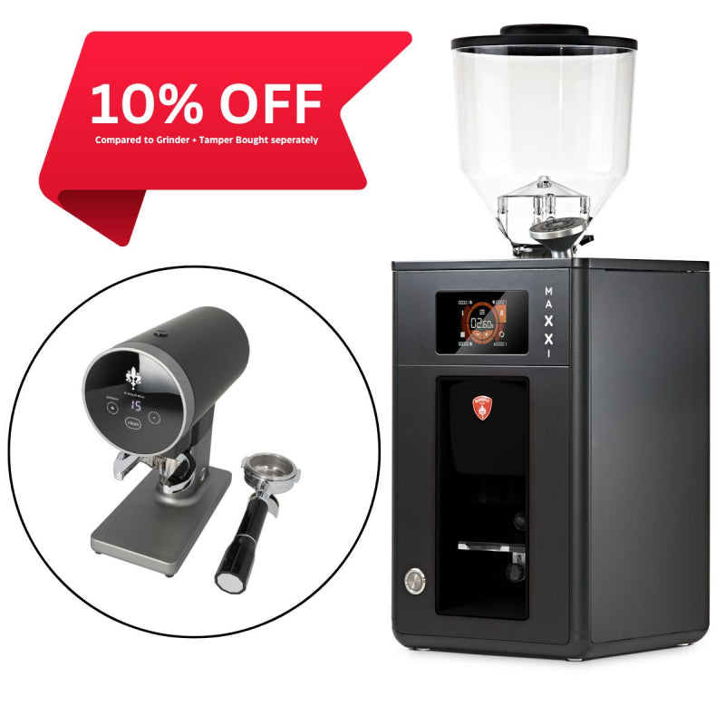 EUREKA MAXXI COFFEE GRINDER WITH DISKO AUTO TAMPER - BLACK