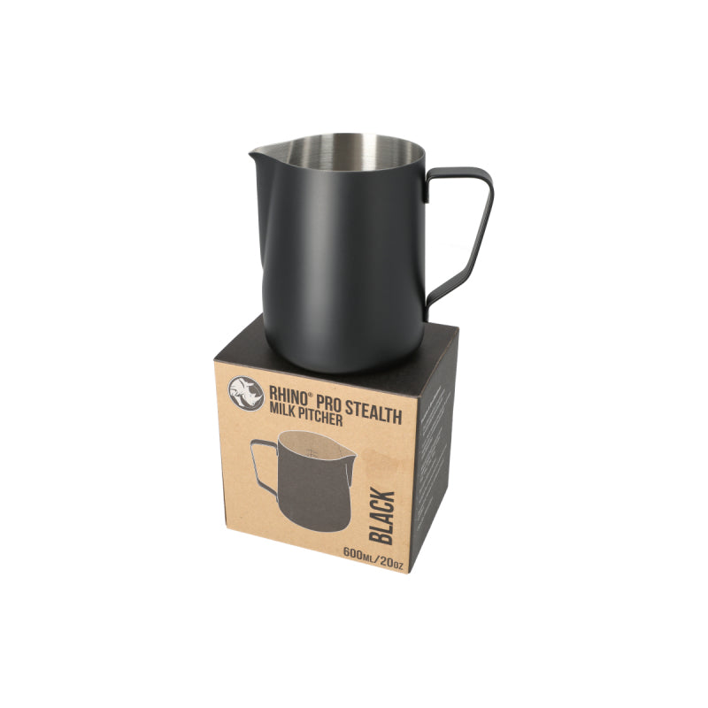 RHINO PRO STEALTH MILK PITCHER 600ML - BLACK