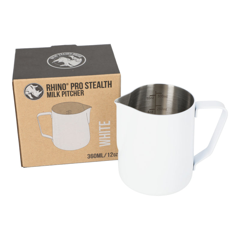 RHINO PRO STEALTH MILK PITCHER 350ML - WHITE