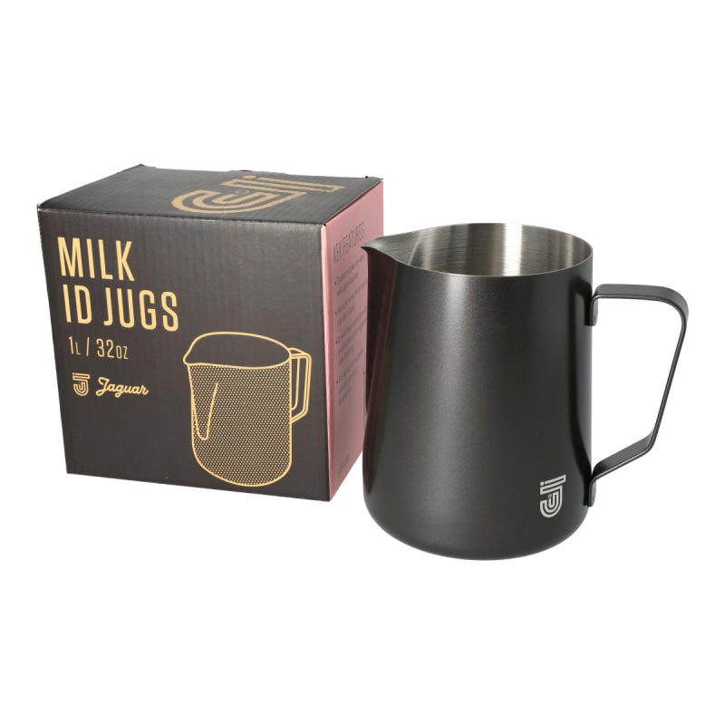 JAGUAR MILK ID S/S INTERIOR MILK FOAMING JUG - 1 LITRE BLACK