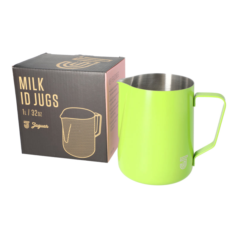 JAGUAR MILK ID S/S INTERIOR MILK FOAMING JUG - 1 LITRE GREEN