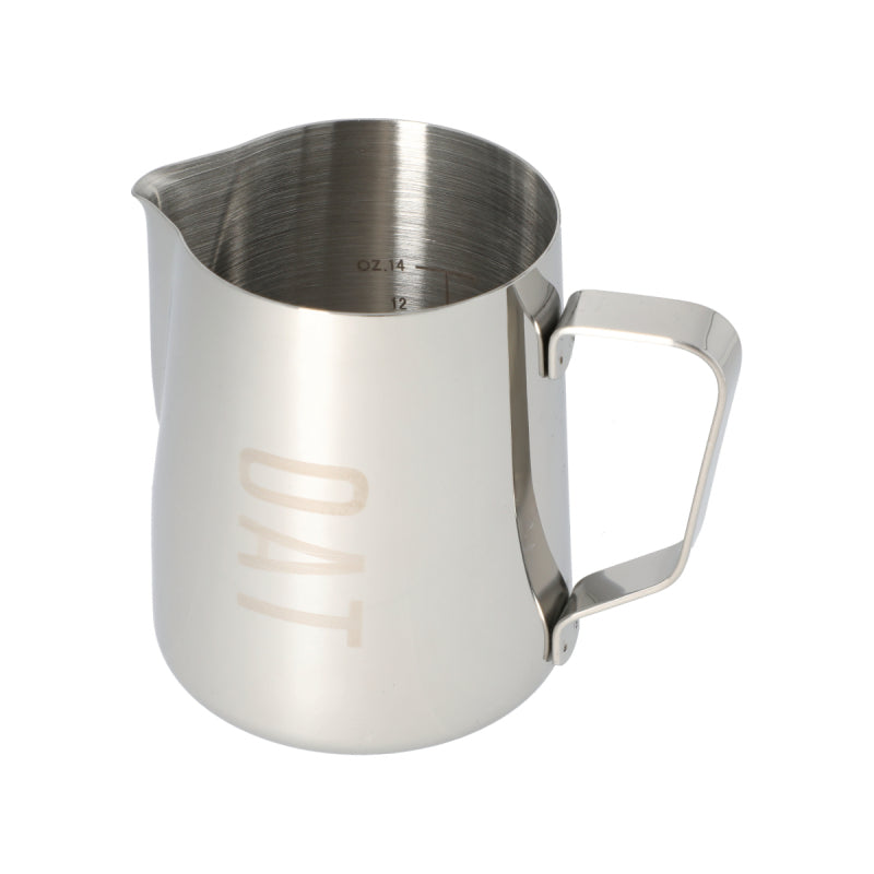 JAGUAR NAMED MILK FOAMING JUG WITH ETCHED VOLUME MEASURES - 0.6 LITRE 'OAT'