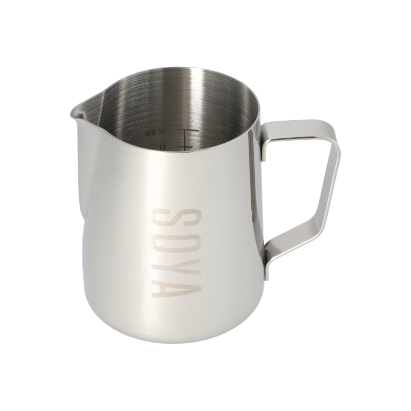 JAGUAR NAMED MILK FOAMING JUG WITH ETCHED VOLUME MEASURES - 0.6 LITRE 'SOYA'