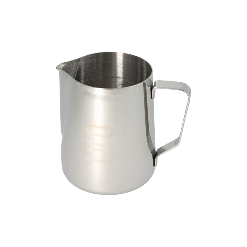 JAGUAR NAMED MILK FOAMING JUG WITH ETCHED VOLUME MEASURES - 1 LITRE 'OAT'