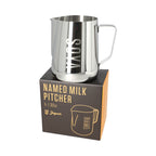 JAGUAR NAMED MILK FOAMING JUG WITH ETCHED VOLUME MEASURES - 1 LITRE 'SOYA'