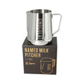 JAGUAR NAMED MILK FOAMING JUG WITH ETCHED VOLUME MEASURES - 0.6 LITRE 'CHOCOLATE'