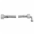 BRAIDED HOSE 0.30M 3/8 STRAIGHT X 3/8 ELBOW - CONICAL