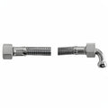 BRAIDED HOSE 0.26M 1/4 STRAIGHT X 1/4 ELBOW - CONICAL