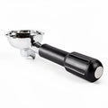 FILTERHOLDER WEGA 1 CUP, INCLINED HANDLE, W/EMBOSSED BLACK HANDLE W CHROME PLUG