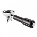 FILTERHOLDER 2 CUPS, INCLINED HANDLE, W/EMBOSSED BLACK HANDLE W CHROME PLUG
