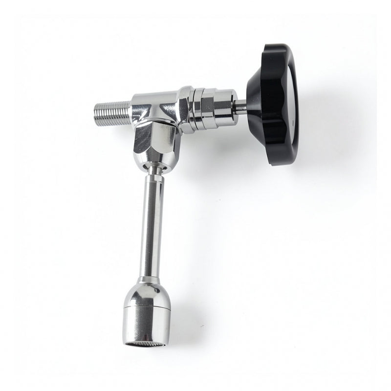 CHROME HOT WATER VALVE WITH S/S TUBE AND BLACK AND CHROME KNOB