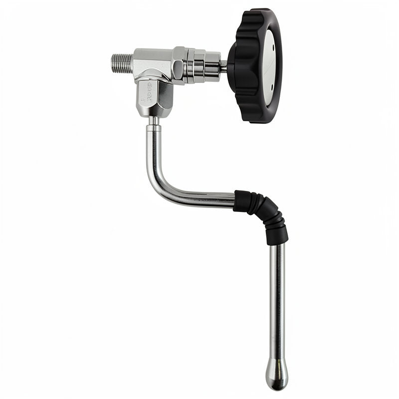 CHROME STEAM VALVE WITH S/S TUBE WITH BALCK AND CHROME KNOB