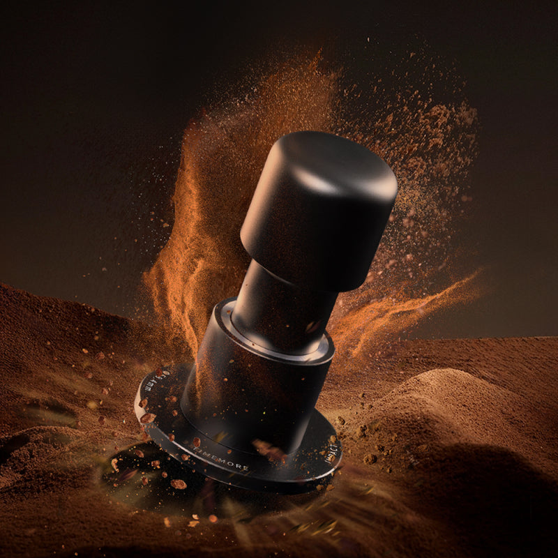 TIMEMORE IMPULSE IMPACT TAMPER 58.4MM FLAT BASE BLACK