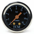 ECM WATER PRESSURE GAUGE BLACK / BRONZE POINTER