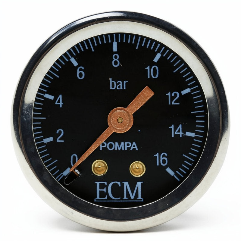 ECM WATER PRESSURE GAUGE BLACK / BRONZE POINTER