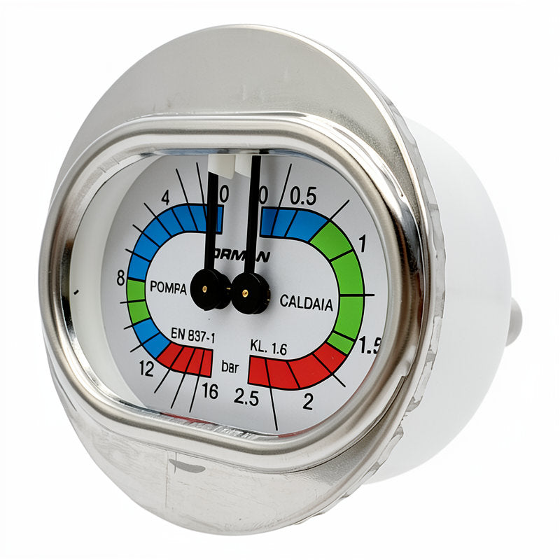QUALITY ESPRESSO MODERN DUAL PRESSURE GAUGE 60MM