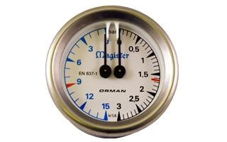 Magister - Dual Pressure Gauge  - Pn: MG8666 - commercial coffee spare part