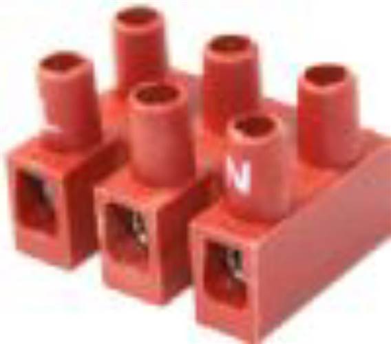 3 Poles Terminal Block - Glass Fiber -  Silkc Printed L - N - commercial coffee spare part