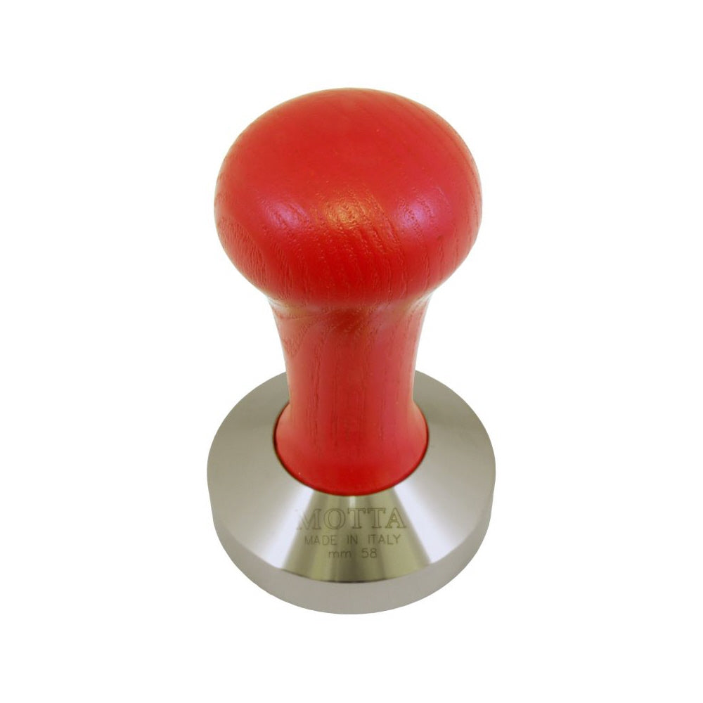 TA18211 - Motta Wooden Coffee Tamper with Red Handle 58MM - commercial coffee spare part