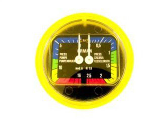 Vibemme - Dual Pressure Gauge - Horizontal  - Pn: VI2754 - commercial coffee spare part