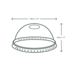 Vegware 96-Series PLA dome lid, straw slot