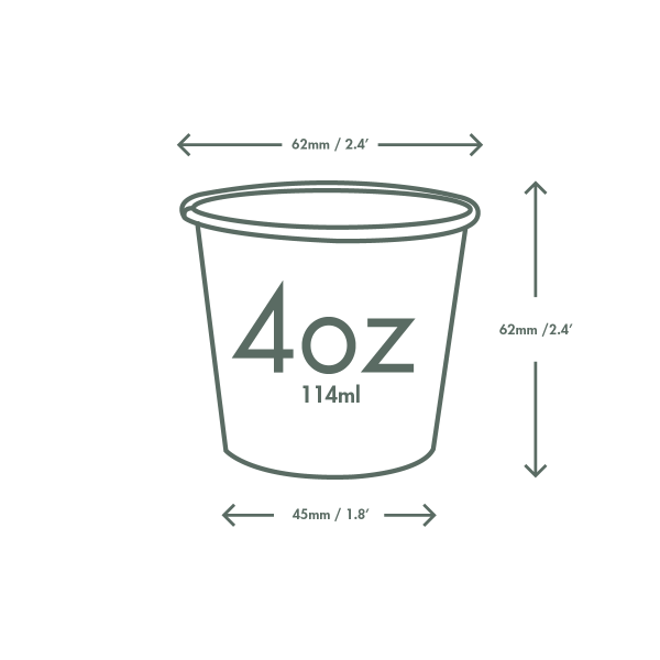 Vegware 4oz / 120ml brown kraft hot cup, 62-Series