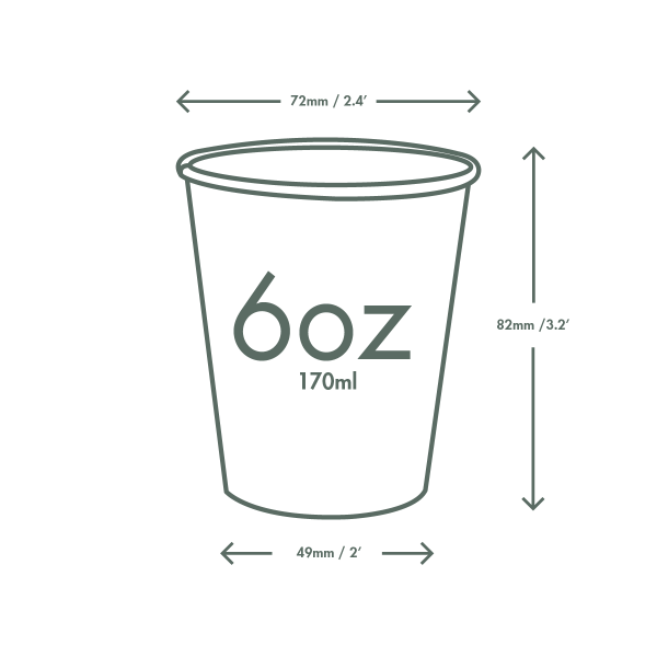 Vegware 6oz / 180ml brown kraft hot cup, 72-Series