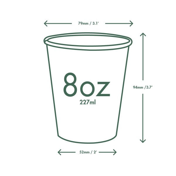 Vegware 8oz / 250ml brown kraft hot cup, 79-Series