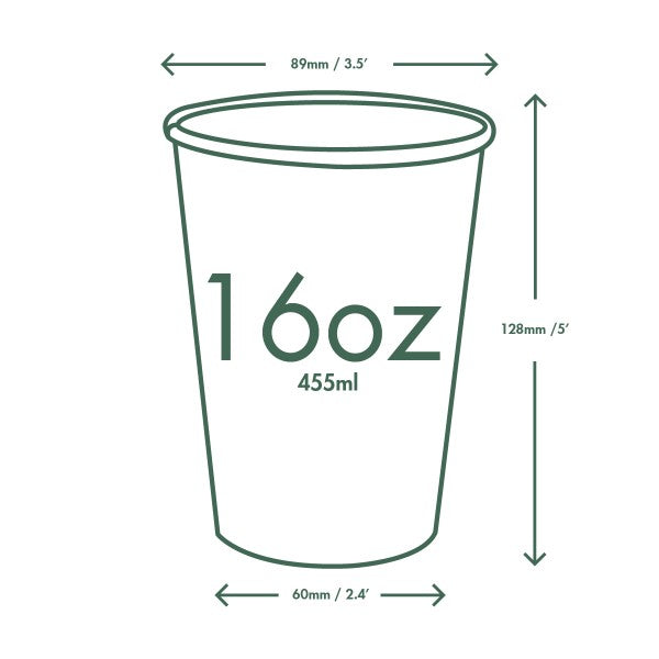 Vegware 16oz / 500ml white hot cup, 89-Series