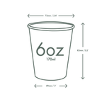 Vegware 6oz / 180ml white hot cup, 72-Series