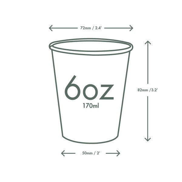 Vegware 6oz / 180ml Feel Good hot cup, 72-Series - EU
