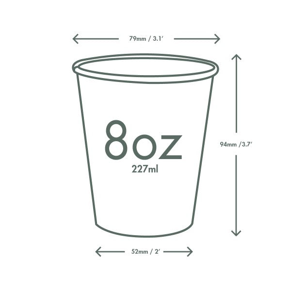 Vegware 8oz / 250ml Feel Good hot cup, 79-Series - EU