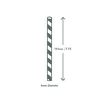 Vegware Standard green stripe 6mm paper straw, 7.8in / 200mm