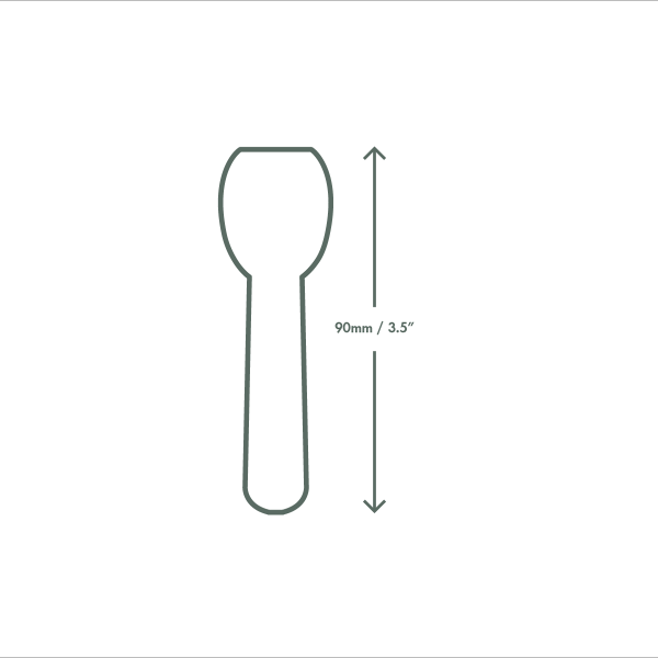 Vegware 3.5in / 90mm tutti frutti compostable paper ice cream spoon