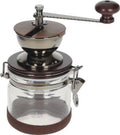 HAND QUALITY GLASS COFFEE GRINDER - Dimensions¸ 110 x 190 mm - ceramic conical burrs - collection capacity approx. 120 g - commercial coffee spare part