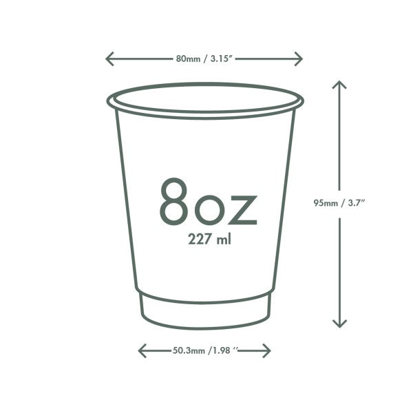Vegware 8oz / 250ml Feel Good double wall hot cup, 79-Series