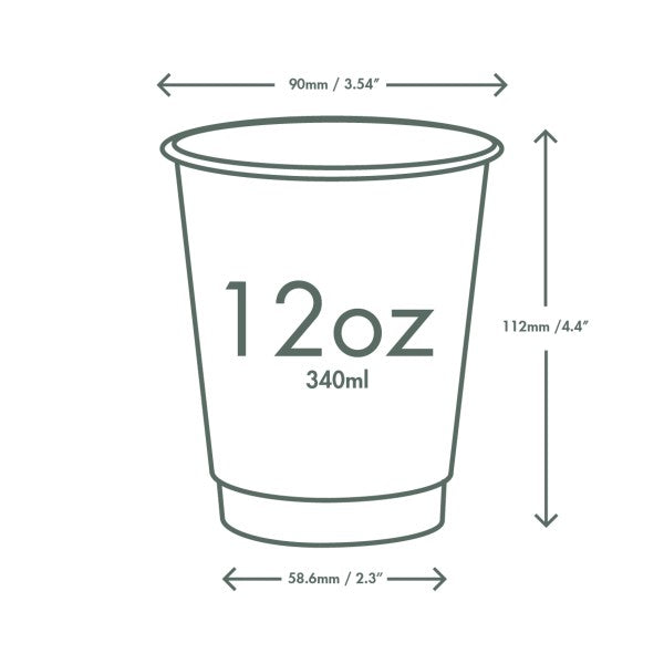 Vegware 12oz / 360ml Feel Good double wall hot cup, 89-Series