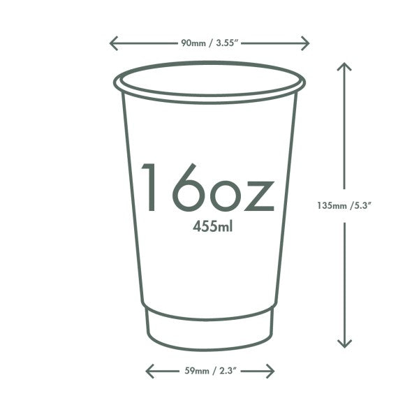 Vegware 16oz / 500ml Feel Good double wall hot cup, 89-Series