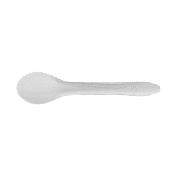 Vegware 4.5in / 115mm compostable paper teaspoon