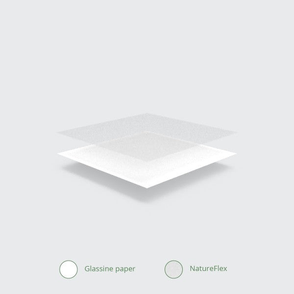 Vegware 150 x 65 x 250mm glassine bag with NatureFlex window