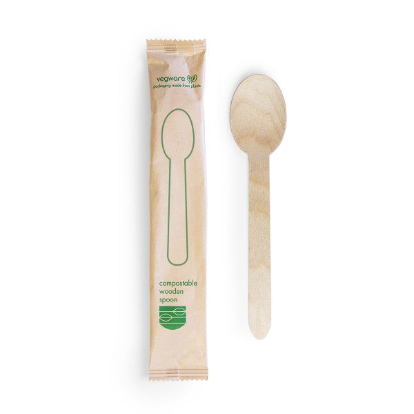 Vegware 6.5in compostable wooden spoon